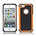 AGRIGLE Shock- Absorption/High Impact Resistant Hybrid Dual Layer Armor Defender Full Body Protective Cover Case Compatible with iPhone 5/5S/SE(2016) (Orange)