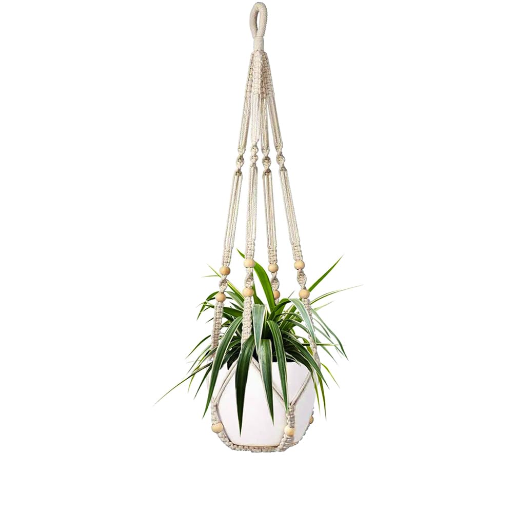 HENGKerCH Macrame Plant Hanger 90cm Hanging Flower Pot Holder Boho Decor Cotton Rope Hanging Basket for Indoor Outdoor Potted Flower Pot Deck Ceiling Balcony Wall Decoration