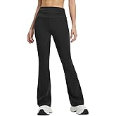 baleaf Womens Flare Yoga Pants Fold Over Flared Leggings with Pockets Tummy Control Bootcut Pants