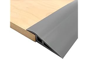 YYSTRIP Vinyl-Floor-Transition-Threshold-Strip Self-Adhesive, Threshold 1/2''~3/5'', Door/Carpet-to-Tile-Transition-Strip Reducer, Doorway Edge Trim for Laminate Floor Mat Vinyl Tile, 3.28 Ft (Gray)