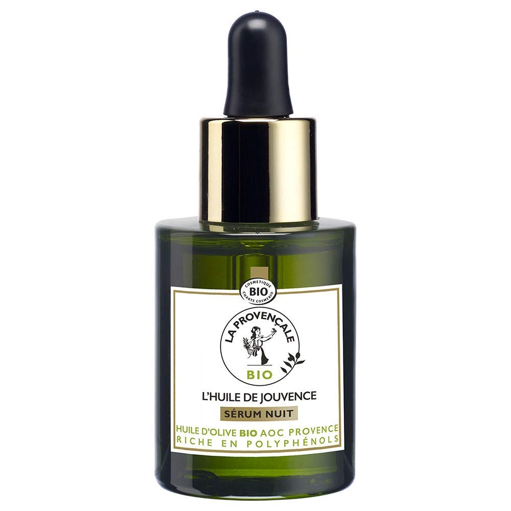 La Provençale - The Oil de Jouvence Night Serum - Organic Certified Facial Care - Organic Olive Oil AOC Provence - For All Skin Types, Including Sensitive Skin - 30 ml