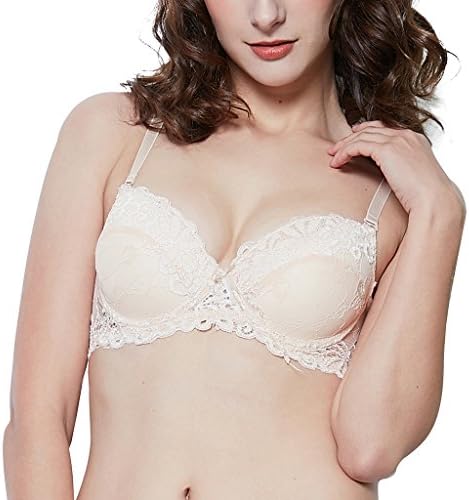 Shitagi Bra For Women Full Coverage Sexy Lace Push Up Padded Perfect Sculpt (32B, Nude)