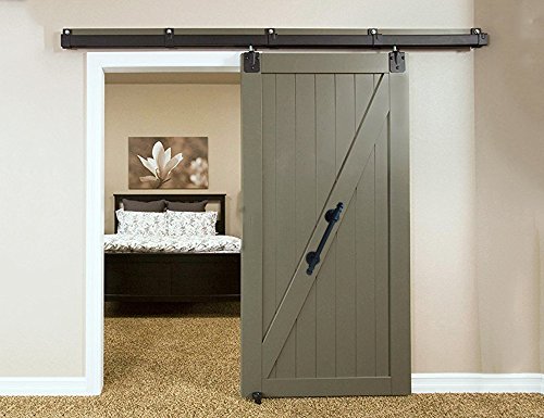 Mbqq Pull And Flush Door Handle Set 15 7 In Black Sliding Or Wood