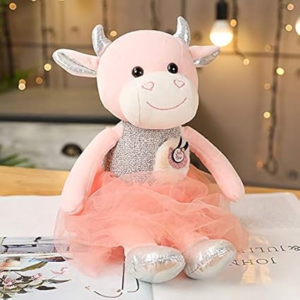 Amazon Co Jp 38cmかわいい牛ぬいぐるみレーススカート子供のための誕生日やクリスマスプレゼント充填赤ちゃんの睡眠の快適牛人形 ベビー マタニティ