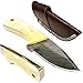Yooyo Handmade Damascus Steel Knife- Decorative Knives, Camping Survival Knife, and Hunting Knife with Exquisite, Sharp Blade with Real Leather Sheath