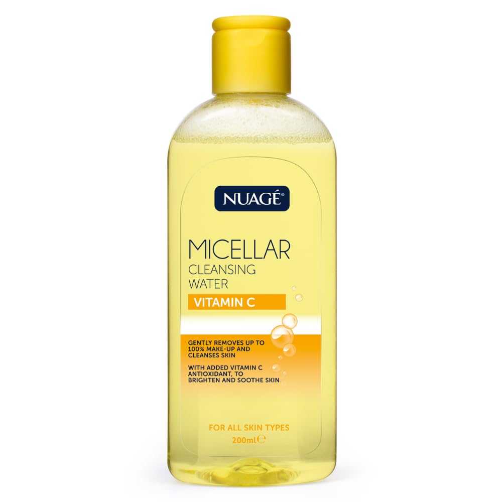 Nuage Micellar Cleansing Water with Vitamin C | Gently Removes Makeup, Cleanses & Hydrates Skin – Brightening Antioxidant Formula with Aloe Vera & Vitamin E | Suitable for All Skin Types (200ml)