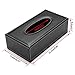 Sumnacon Tissue Box Cover Rectangle Leather Tissue Box Stylish Tissue Box Holder with Magnetic Bottom, Decorative PU Tissue Cover for Bathroom Living Room Bedroom Table Desk Home Office Car, Black