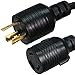 IronBox Electric - L6-20P to L6-30R Adapter - Rated for 20A,250V - 12/3 Wire - Power Cable for Transfer Switches, Data Centers, High-Powered Equipment - Ideal for Indoor/Outdoor Use (1 Foot, Black)