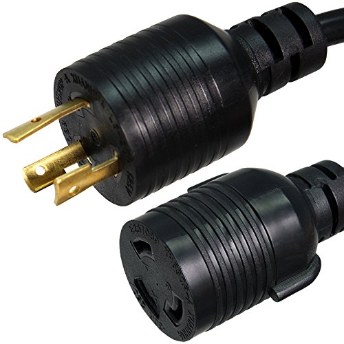 NEMA L6-20P to L6-30R Plug Adapter - 1 Foot, 20A/250V, 12/3 SJT - Iron Box # IBX-4488-01M