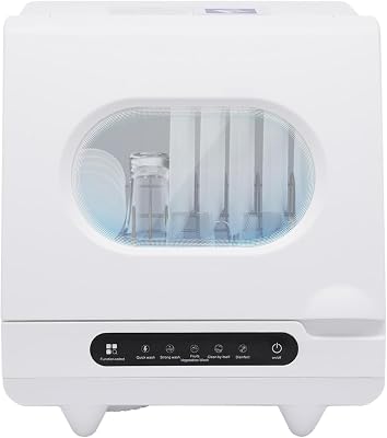 Countertop Dishwasher, 5 Washing 12 Spouts Water Tank Leak-Proof Dry and 360° Rotation Flushing Uitable for Homes Kitchen Apartments Dormitories Campers Rvs