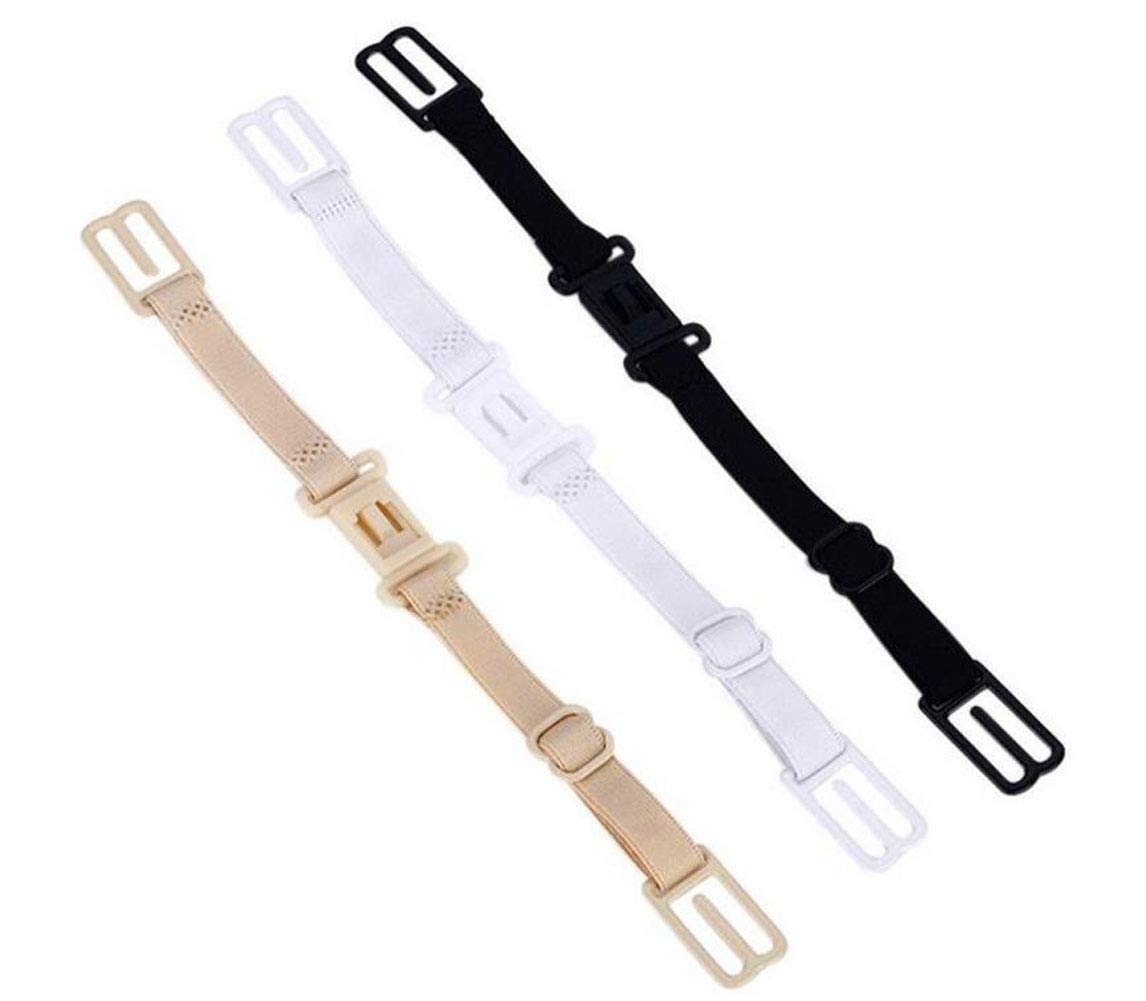 3 PCS Nonslip Adjustable Elastic Bra Strap Holder Black/White/Light