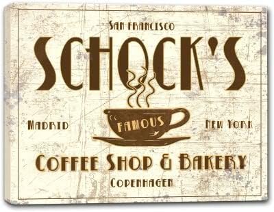 J Edgar Cool SCHOCK'S Family Name - MANY DESIGNS AVAILABLE - Coffee Shop &amp; Bakery Gallery Wrapped Canvas Sign 3 SIZES AVAILABLE - 11" x 14"
