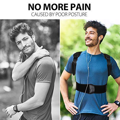 Back Straightener Posture Corrector for Women and Men, Upper Back Brace for Clavicle SupportShoulder Neck Pain Relief, Under Clothes, Large (46\