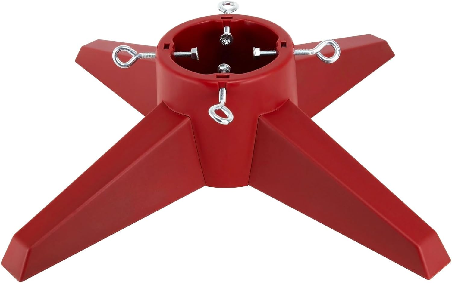 Tree Stands - HarcoHome Christmas Tree Stand for Live Tree, Sturdy Plastic Christmas Tree Holder as Strong as Metal, Christmas Tree Base Stand with Spike for 8ft Tall Tree with Spike for 8 ft Real Tree, Christmas Tree Decoration (Red)