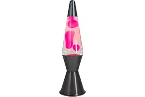 zhrisezlava 16 Inch Liquid Motion Lamp, Transparent Magma Motion Lamps with Pink Wax, Relaxing Night Light Home Decor for Contemplation, Suitable for Living Room Bedroom Office