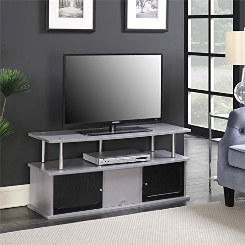 Convenience Concepts Designs2Go TV Stand with 3 Cabinets, Gray