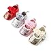 Antheron Baby Girls Mary Jane Flats Soft Sole Infant Moccasins Floral Sparkly Toddler Princess Dress Shoes(Red,6-12 Month)
