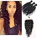 Luduna Water Wave Bundles with Closure Brazilian Virgin Hair Water Wave 3 Bundles with Closure 8a Unprocessed Human Hair Extensions (18 20 22+16, Natural Color)