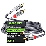 GearIT RCA Cable (10FT) 2RCA Male to 2RCA Male