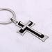 Jzcky Shzrp Elegant Cross Key Ring Key Pendant Keychain (Silver and Black Cross)