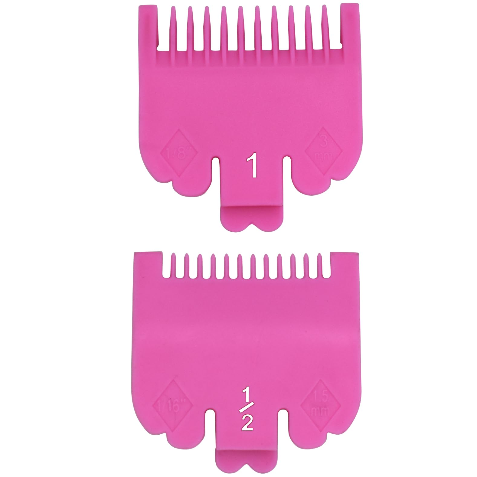 2 Pieces Professional Hair Clipper Guard Guide Attachment Combs, 1.5mm, 3mm, 1/16", 1/8", Compatible with Wahl Standard Full-Sized 8148 1919 8504 Magic Clip Hair Clippers (Pink)