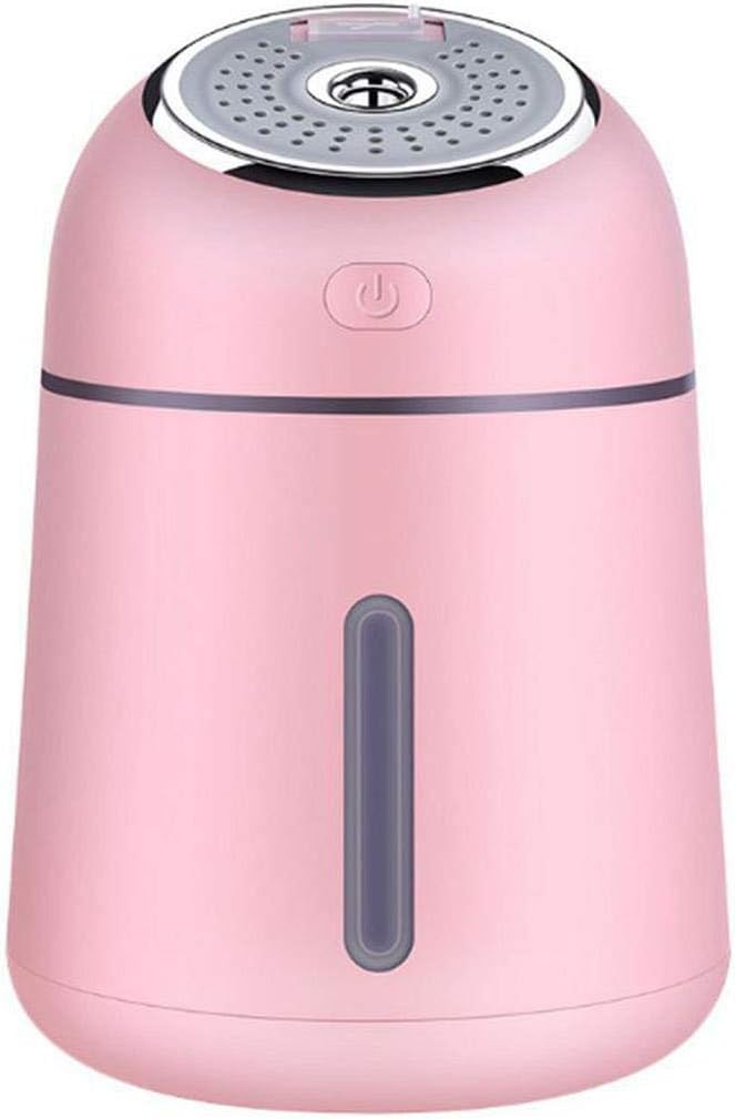 Neck Fan Rechargeable| Mini Cool Mist Humidifier - with USB Fan, USB LED Light for Bedroom Baby Ultrasonic Premium Mini Air Humidifier Unit-Pink-EU