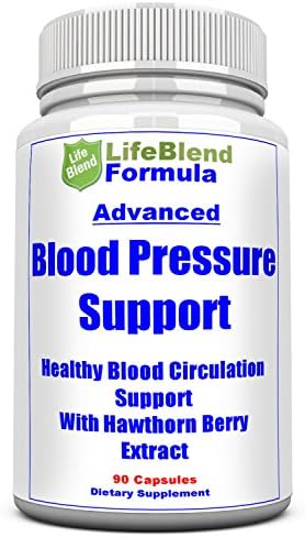 LifeBlend Blood Pressure Support – Natural Cardiovascular Health Aid – Assist Blood Circulation &amp; Hypertension – with Hawthorn Berry, Garlic &amp; Olive – 90 Capsules