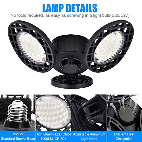 4 Deformable+6000Lumens+Adjustable+Basement+Workshop