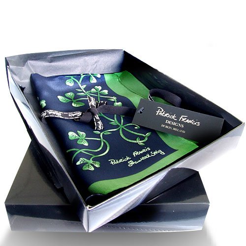 100% Silk Irish Shamrock Sprig Scarf by Patrick Francis 100% Silk Irish Shamrock Sprig Scarf by Patrick Francis