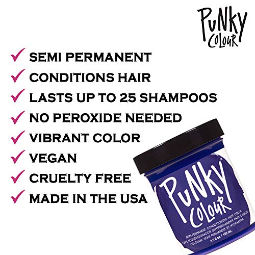 Jerome Russell Punky Hair Color Creme, Midnight Blue, 3.5 Ounce