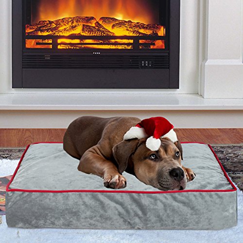 Memory Foam Pet Bed Orthopedic Dog Bed Ideal for Aging Dogs Eases Pain
