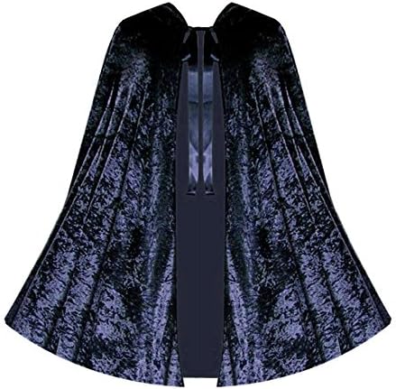Halloween Renaissance Gothic Steampunk Girls Boys Kids Velvet Cape (Navy Blue)