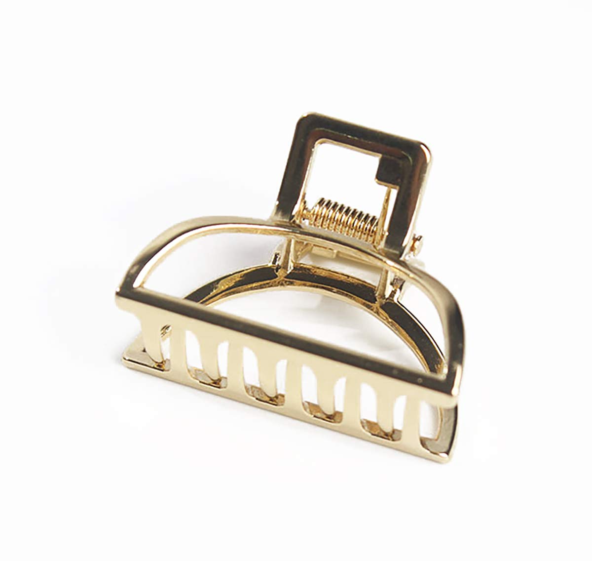 Fodattm 2PCS Small Solid Color Vintage Metal Hair Jaw Clips Hair Clamp Ponytail Holder Hair Claw Hairpin Accessories for Girls Lady Women (Gold)