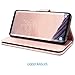 Fingic for Samsung S9,Galaxy S9 Wallet Case, Luxury Glitter Wallet Case Nickel Plated Press Stud[Cash Holder][Wrist Strap][Magnetic Snap Closure] Protective Cover for Samsung Galaxy S9,Rose Gold
