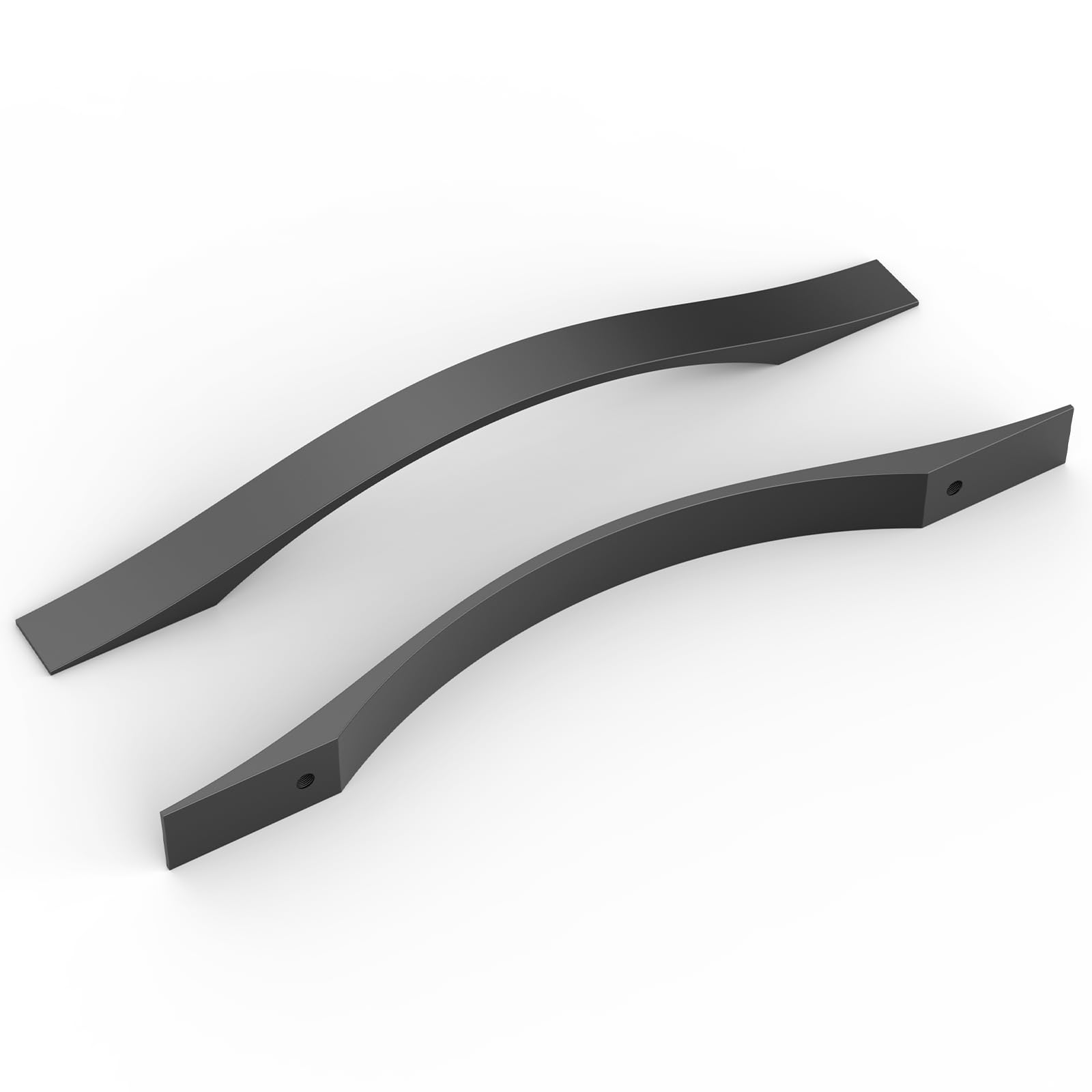 FURNIWARE Pack of 10 Black D-Shape Kitchen Handles, 160mm(6.3 Inch) Hole Center, Modern Cabinet Door Pulls for Bathroom and Cupboard Hardware