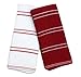 DII Basic Ribbed Terry Kitchen Basics Collection, Red, Dish Towels, 6 Piece