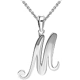 SEA OF ICE Letter Initial Necklace, Alphabet Letter Pendant Necklace, Sterling Silver, Gold, Rose Gold Necklace for Women, Elegant Initial Necklaces, Personalized Custom Women's Necklaces