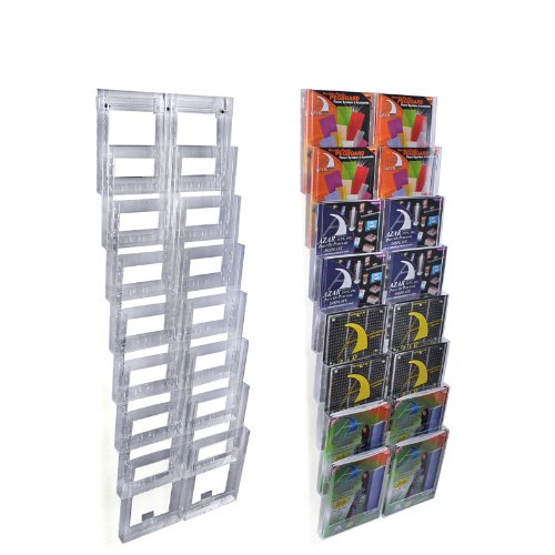 Azar 252325 16-Pocket Letter Size Wall Mount Display
