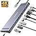 Type C Hub Aluminum Adapter, Mac USB C hub Adapter Dongle for MacBook Air 2019/2018, MacBook Pro 2019/2018-2016, with 4K HDMI, 2 USB 3.0,USB-C Data Port, SD/Micro Card Readers (Grey)