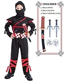 Kids Halloween Costumes 4-6 6-8 8-10 10-12 Ninja Ninjago Black
