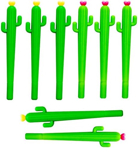 Monsun 8PCS Wholesale Cactus Pens Bulk, Birthday Party Favor Sets Gifts, Ink Black