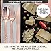 150pcs Rose Gold Plastic Cutlery | Rose Gold Plastic Silverware Livens Up Birthdays, Weddings & Bachelorette| Rose Gold Forks, Knives & Spoons| FDA Approved & BPA Free| Rose Gold Utensils, Cutlery set