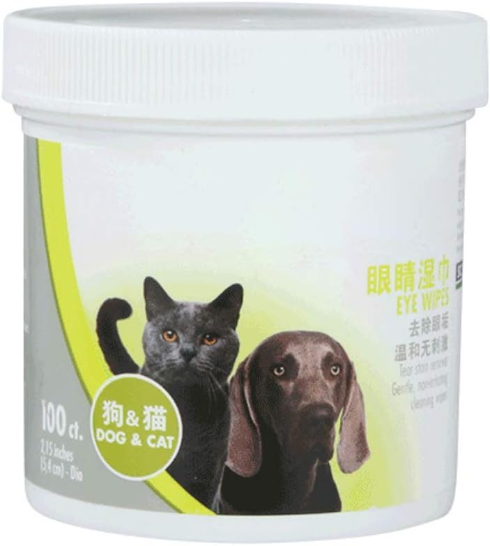 URMAGIC Pets Tears Stain Remover Wipes 100Pcs Presoaked -Puppy Dogs Cats Non Toxic Natural Eye Wet Wipes Cleaning Paper Towels