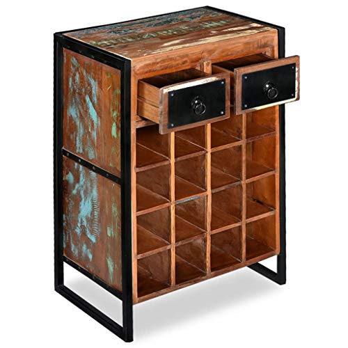 vidaXL Weinregal 16 Flaschen Altholz Weinständer Flaschenregal Weinschrank – Bild 5