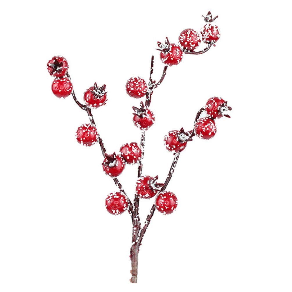 PRETYZOOM 10pcs Artificial Berry Stems 10.22 Red Holly Berries DIY Christmas Tree Crafts for Christmas Festival Holiday Home Decoration