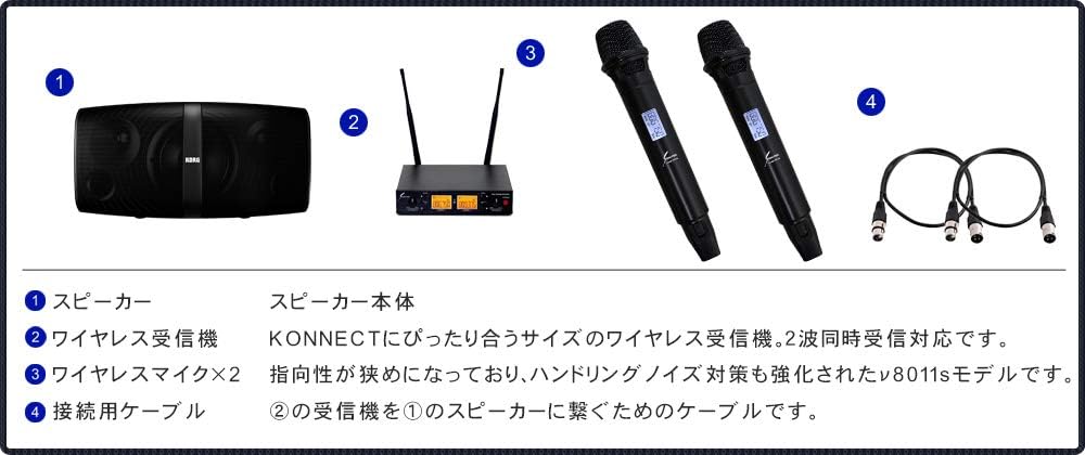Amazon ハウリングに強い ワイヤレスマイク２本付き 簡易paセット Korg Konnect スピーカーセット Paセット 楽器