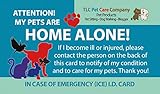 2 Pack - My Pets Dog Cat Are Home Alone Alert Emergency ICE ID Wallet Card - 32 pt. Cardstock Weight