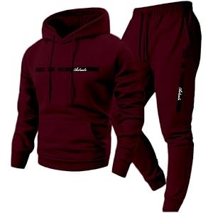 GizmoBox Men Track Suits 2 Piece Set Drawstring Waist Hoodies and Sweatpants Ribbed Cuffs with Pockets Clothing Sets