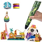 3D Pen 3D Printing Pen Non-Clogging Printing Pen for Kids and Adults Heated Drawing Printer Pen with LED Display Includes 3 PLA Filaments Safe and Non-Toxic Perfect for DIY Arts and Crafts