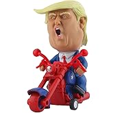DINOBROS President Donald Trump 2024 Toy Figure Riding Motorcycle Funny Rev Up Car Novelty Gag Gift for Trump Fans